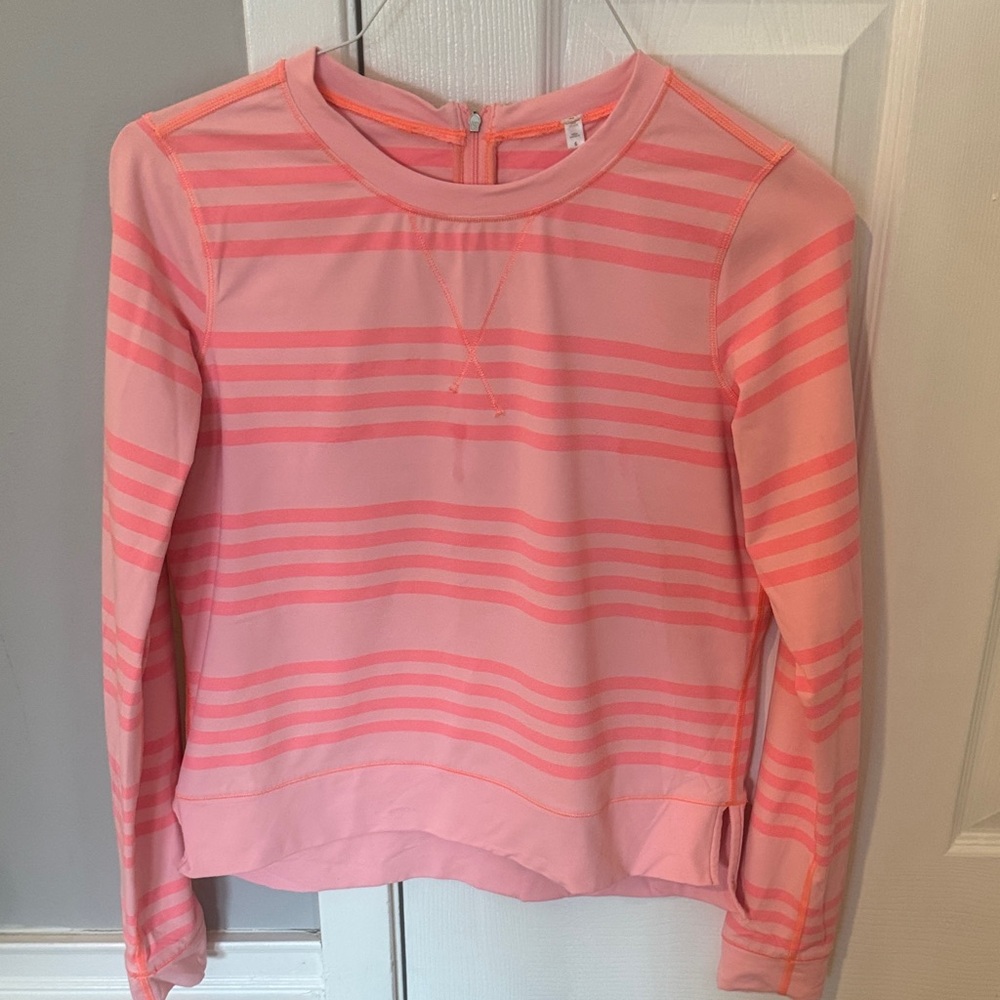 lululemon athletica Pink Striped Long Sleeve Top